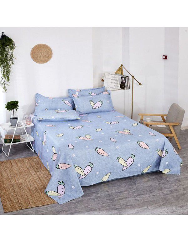 Bedsheet 1.2 * 2.3m thick ground bed sheet single piece wholesale dormitory hotel bedroom single simple bed sheet