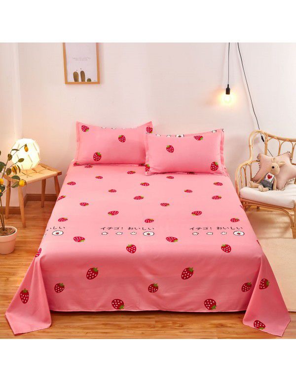 Bedsheet 1.2 * 2.3m thick ground bed sheet single piece wholesale dormitory hotel bedroom single simple bed sheet