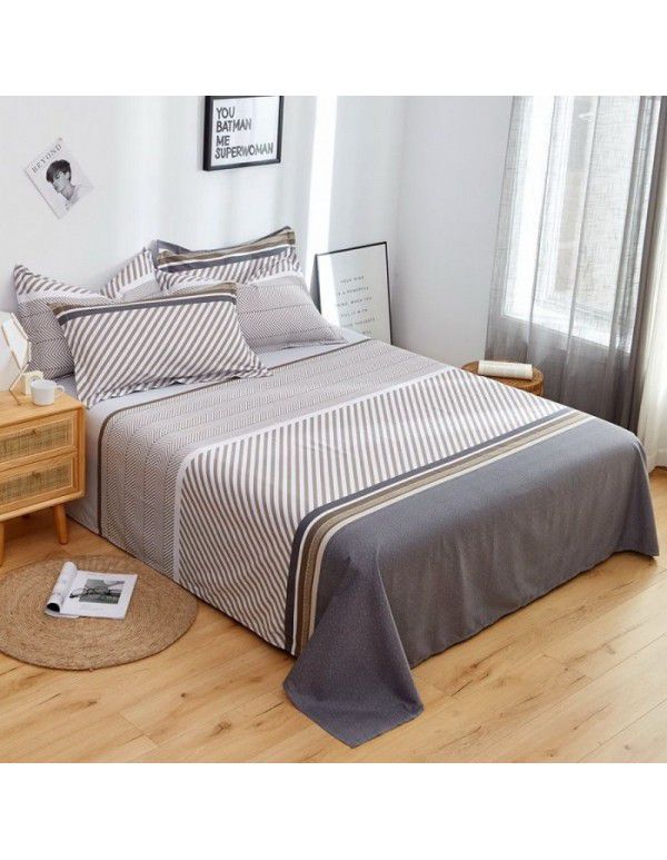 Wholesale of 100% cotton bed sheets in summer, 100% cotton single bed sheets for single dormitory, double household, foreign trade, bedding manufacturers