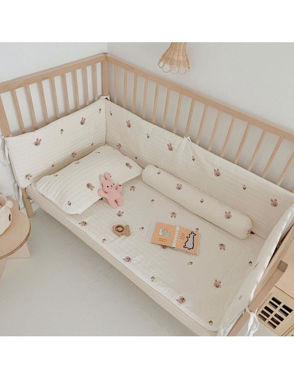 Baby's bed sheet baby's cotton bed cover newborn's cotton bed circumference mattress pillow case pillow towel column pillow