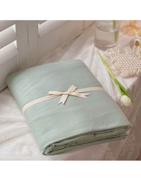 Knitted Cotton Indian Cotton Flat Sheet Fitted Sheet Pure Color Simple Nude Bedding Cover Sheet Single Twin Bedding