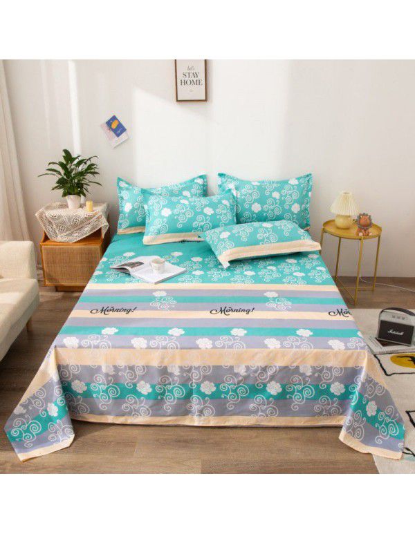 Bedsheet 1.2 * 2.3m thick ground bed sheet single piece wholesale dormitory hotel bedroom single simple bed sheet