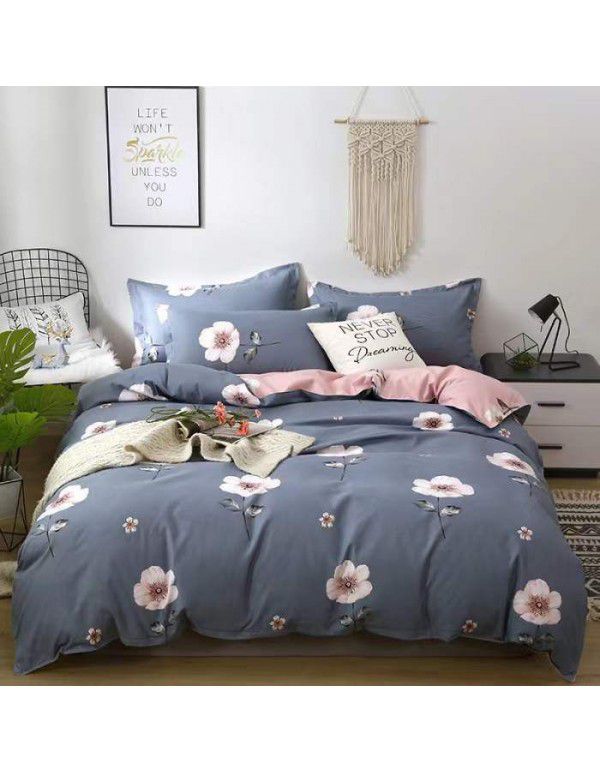 Type A pure cotton four piece cotton wholesale ins style fitted sheet thickened sheet quilt cover three piece set