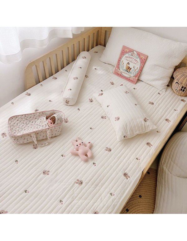 Baby's bed sheet baby's cotton bed cover newborn's cotton bed circumference mattress pillow case pillow towel column pillow