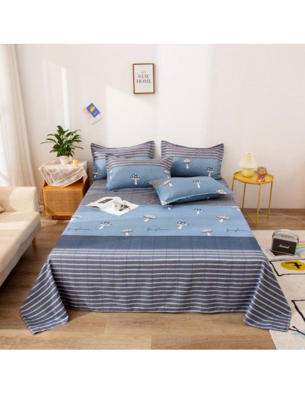 Bedsheet 1.2 * 2.3m thick ground bed sheet single piece wholesale dormitory hotel bedroom single simple bed sheet