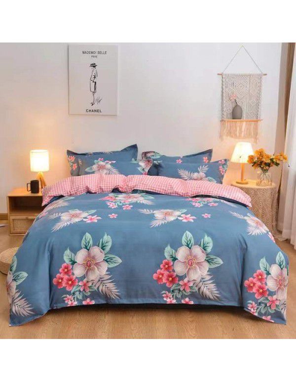 Type A pure cotton four piece cotton wholesale ins style fitted sheet thickened sheet quilt cover three piece set