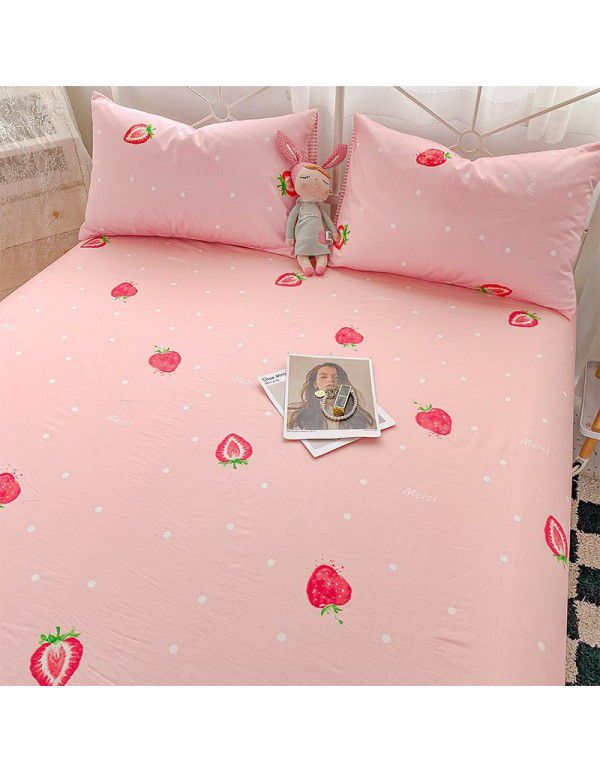 100% Cotton Fitted Sheet One Piece 100% Cotton Bedcover Children's Mattress Cover Simmons Protective Cover All Inclusive Non slip Sheet Set