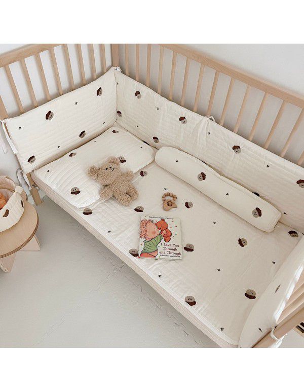 Baby's bed sheet baby's cotton bed cover newborn's cotton bed circumference mattress pillow case pillow towel column pillow