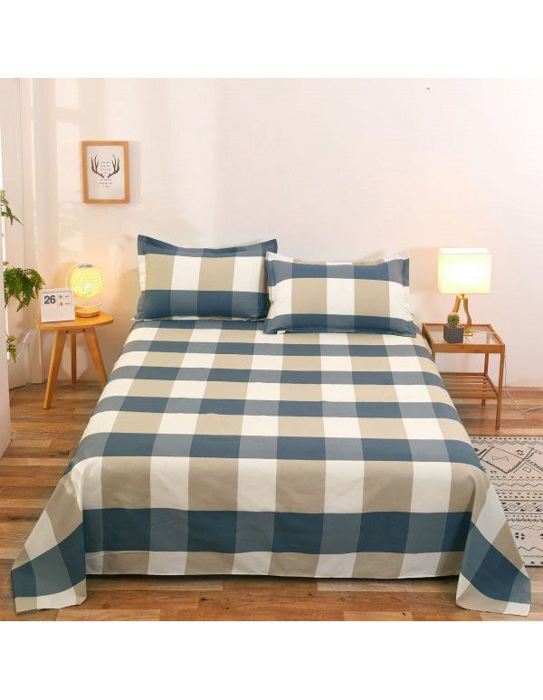 Bedsheet 1.2 * 2.3m thick ground bed sheet single piece wholesale dormitory hotel bedroom single simple bed sheet