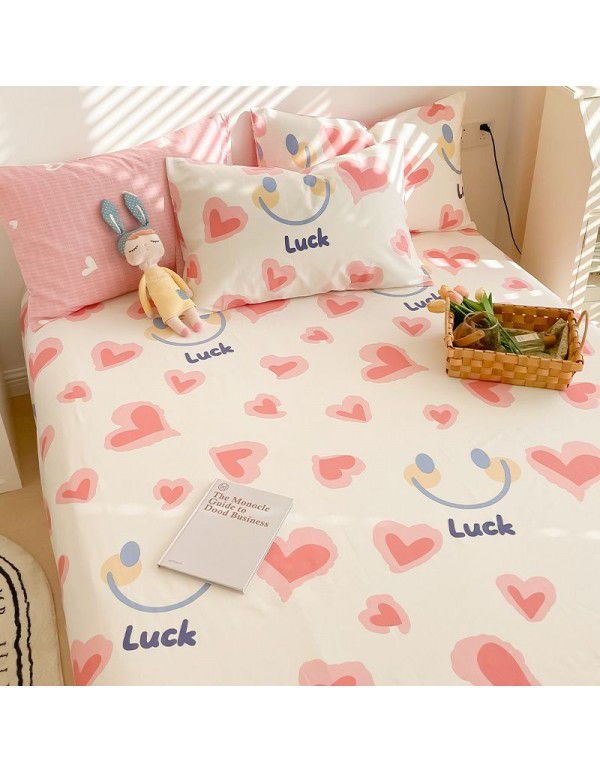 100% Cotton Fitted Sheet One Piece 100% Cotton Bedcover Children's Mattress Cover Simmons Protective Cover All Inclusive Non slip Sheet Set