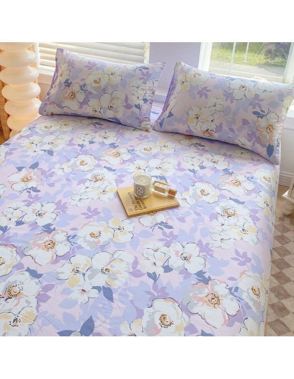 100% Cotton Fitted Sheet One Piece 100% Cotton Bedcover Children's Mattress Cover Simmons Protective Cover All Inclusive Non slip Sheet Set