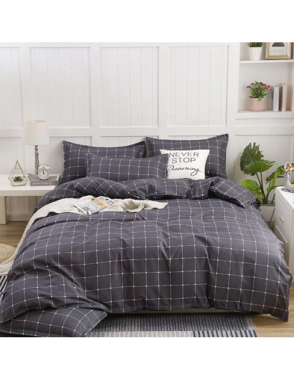 Plant cashmere four piece bed sheet and quilt cover three piece gift group purchase wholesale factory direct sale aloe cotton four piece set