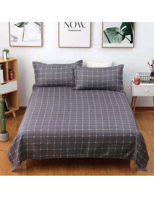 Bedsheet 1.2 * 2.3m thick ground bed sheet single piece wholesale dormitory hotel bedroom single simple bed sheet