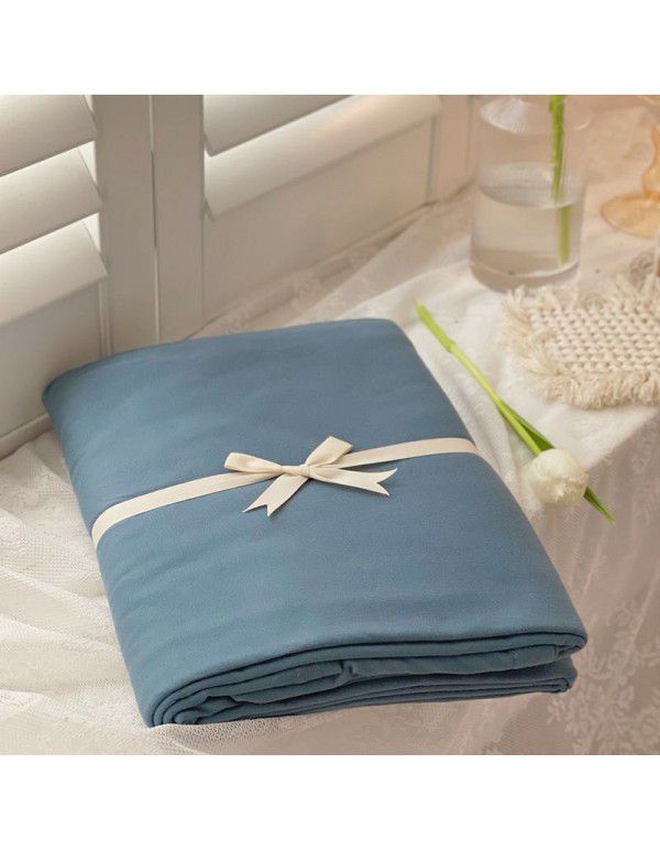 Knitted Cotton Indian Cotton Flat Sheet Fitted Sheet Pure Color Simple Nude Bedding Cover Sheet Single Twin Bedding