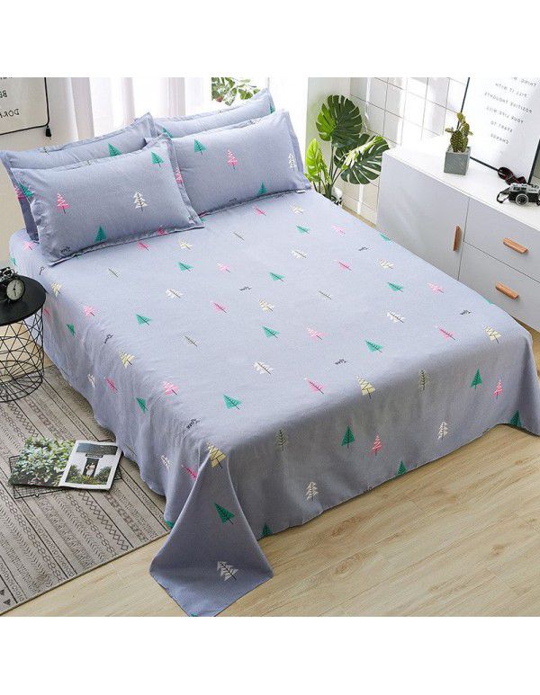 Bedsheet 1.2 * 2.3m thick ground bed sheet single piece wholesale dormitory hotel bedroom single simple bed sheet