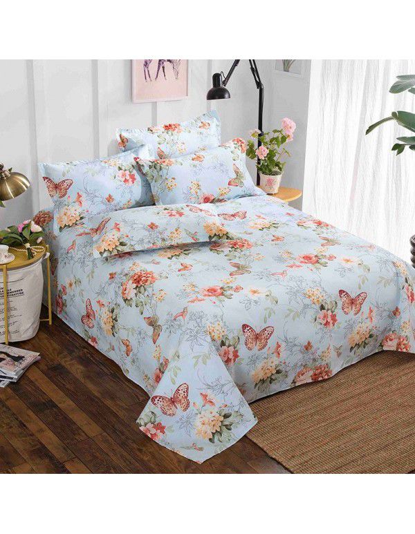 Bedsheet 1.2 * 2.3m thick ground bed sheet single piece wholesale dormitory hotel bedroom single simple bed sheet