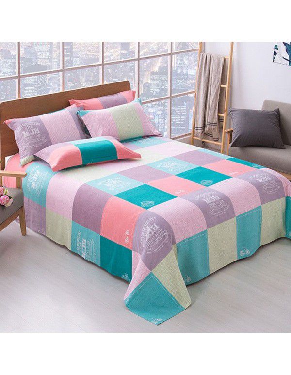 Bedsheet 1.2 * 2.3m thick ground bed sheet single piece wholesale dormitory hotel bedroom single simple bed sheet