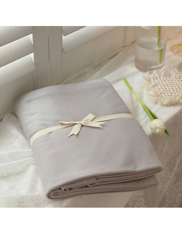 Knitted Cotton Indian Cotton Flat Sheet Fitted Sheet Pure Color Simple Nude Bedding Cover Sheet Single Twin Bedding