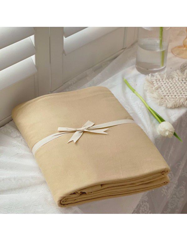 Knitted Cotton Indian Cotton Flat Sheet Fitted Sheet Pure Color Simple Nude Bedding Cover Sheet Single Twin Bedding