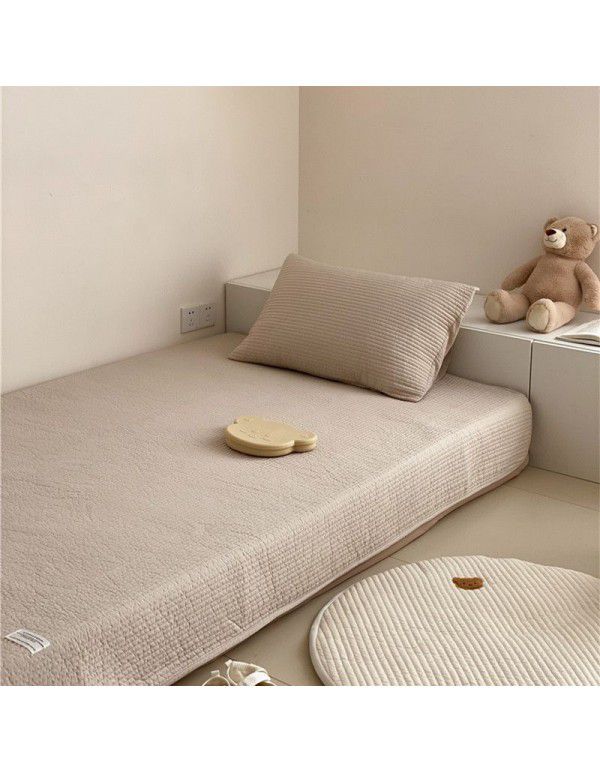 Class A 60 Thread Count Cotton Light Luxury Children's Pure Color Simple Bed Cover Soft and Skin friendly Dry Board Pure Color Quilting Washing