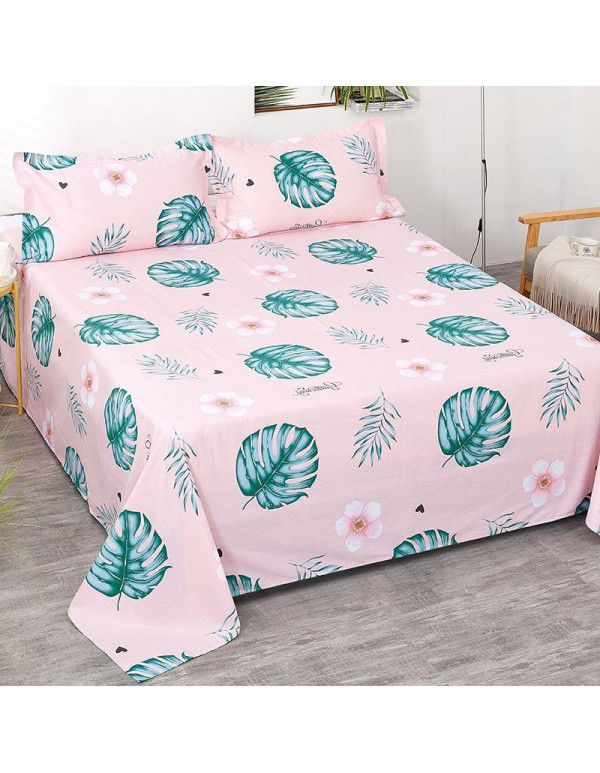 Bedsheet 1.2 * 2.3m thick ground bed sheet single piece wholesale dormitory hotel bedroom single simple bed sheet