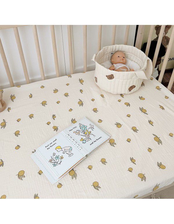 Soft waxy cotton 60 thread double-layer gauze thin bed sheet Children's single double bed Type A gauze sheet Thin cover quilt