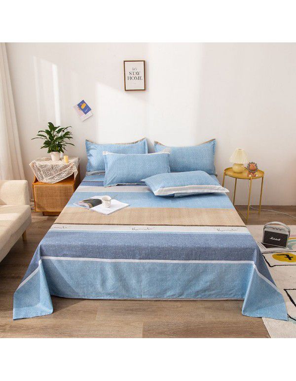 Bedsheet 1.2 * 2.3m thick ground bed sheet single piece wholesale dormitory hotel bedroom single simple bed sheet