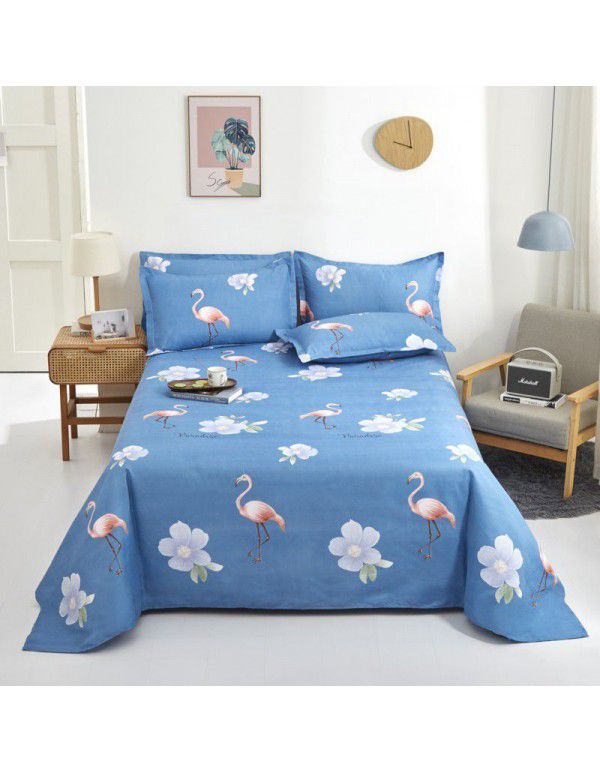 Bedsheet 1.2 * 2.3m thick ground bed sheet single piece wholesale dormitory hotel bedroom single simple bed sheet