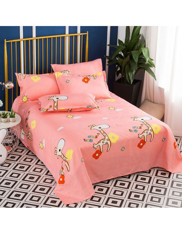 Bedsheet 1.2 * 2.3m thick ground bed sheet single piece wholesale dormitory hotel bedroom single simple bed sheet