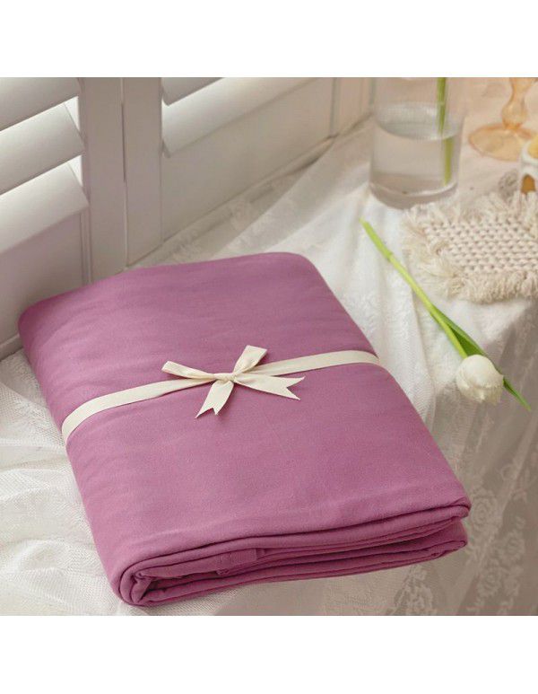 Knitted Cotton Indian Cotton Flat Sheet Fitted Sheet Pure Color Simple Nude Bedding Cover Sheet Single Twin Bedding