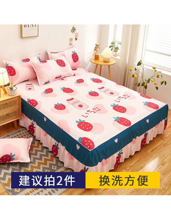 Bed skirt, bedspread, skirt type bedspread, single dust-proof cover, anti-skid protective cover, cartoon, all-purpose, 2022 new model