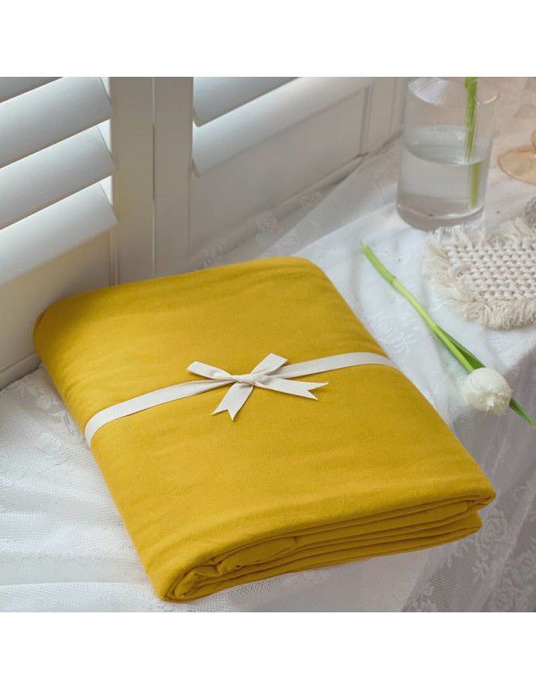 Knitted Cotton Indian Cotton Flat Sheet Fitted Sheet Pure Color Simple Nude Bedding Cover Sheet Single Twin Bedding