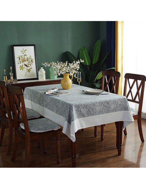 Cross border American retro pastoral tablecloth pad cotton linen restaurant tablecloth rectangular household tea table tablecloth wholesale