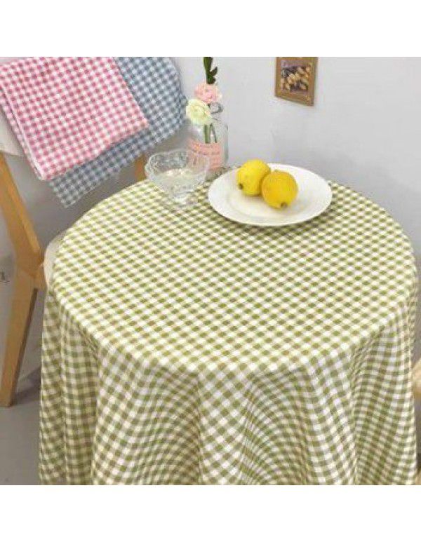 Korean vintage ins simple plaid tablecloth student desk cloth picnic cloth girl heart background cloth photo props