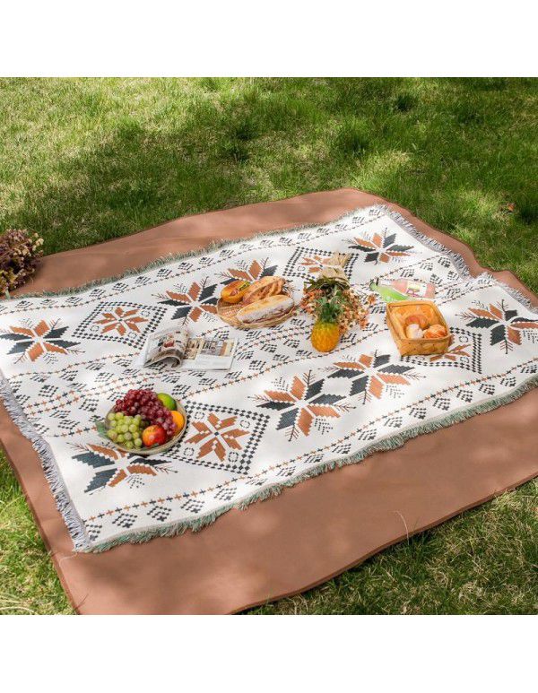 Ins ethnic bohemian outdoor tablecloth multi-functional tea table picnic mat small red book tent camping tablecloth