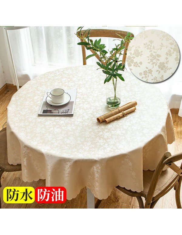 European waterproof and oil proof washfree tablecloth Hotel household round round table tablecloth Table cloth