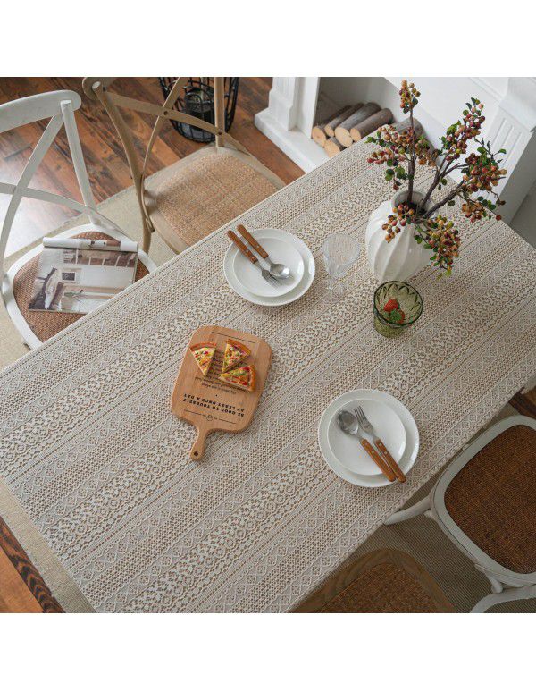 Cloth Dad American style pastoral crochet cover table cloth woven tablecloth hollowed out tablecloth tassel table mat spot wholesale