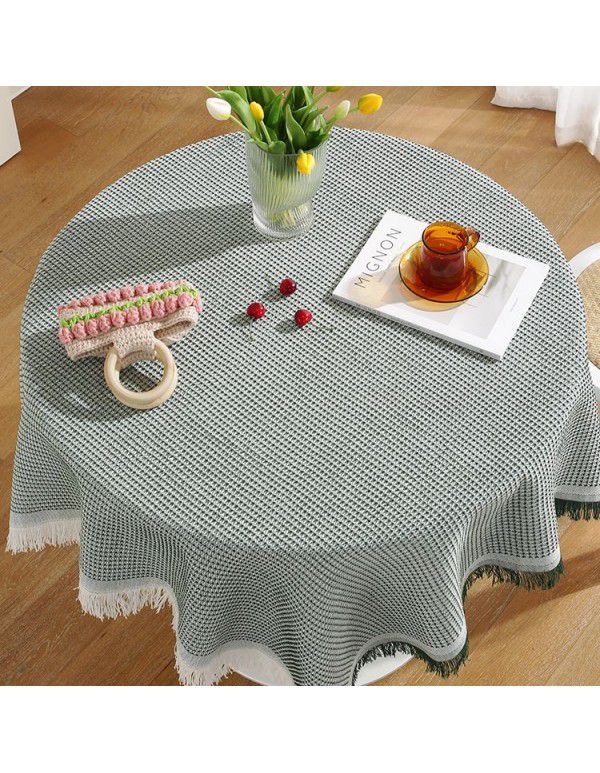 Nordic tablecloth ins wind feeling photo background cloth tea table mat desk round table cloth dust cover cloth