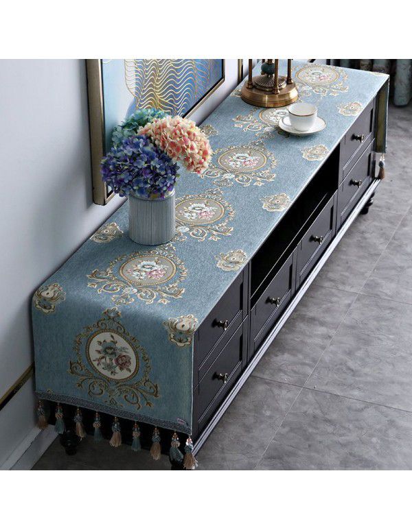 European style TV cabinet cover cloth, table cloth, rectangular tea table, living room, dust-proof cover, table cloth, table mat, shoe cabinet cloth