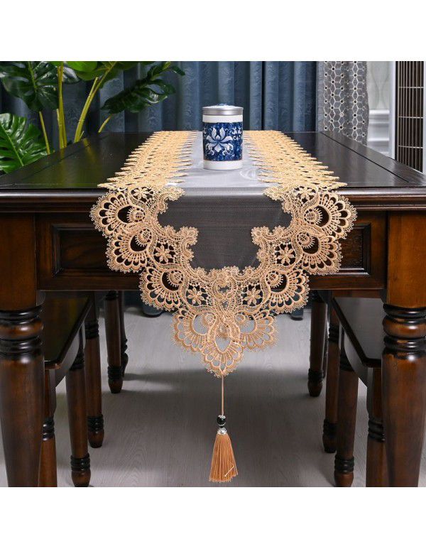 European style table, table, flag, TV cabinet, table cloth, long strip, Nordic style tea table towel, lace table cloth cover, simple cloth