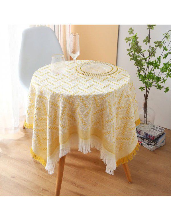 Nordic tea table mat table cloth INS wind white bedside table cloth cover rectangular table table cloth dust cover cloth table mat