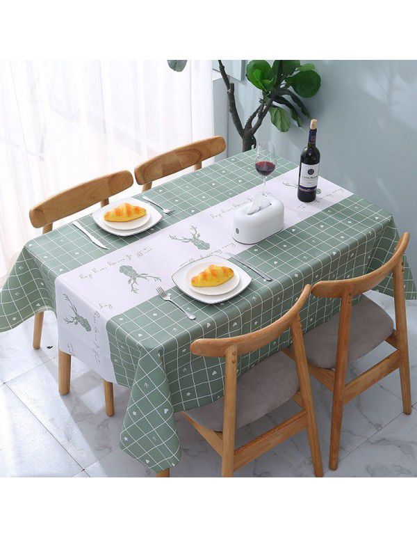 Nordic style tablecloth, waterproof, oil proof, wash free, pvc net, red tablecloth, desk, student's tea table, table mat, cloth art, writing