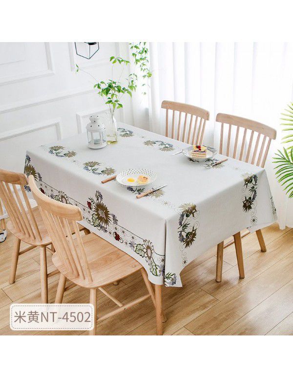 European ins imitation cotton linen PVC waterproof oil proof Nordic tablecloth No wash plastic tablecloth Hotel tablecloth