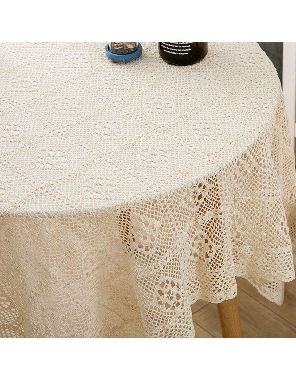 Lace beige lace tablecloth rectangular tea table hollowed out European cover tablecloth net red photo table decorative cloth