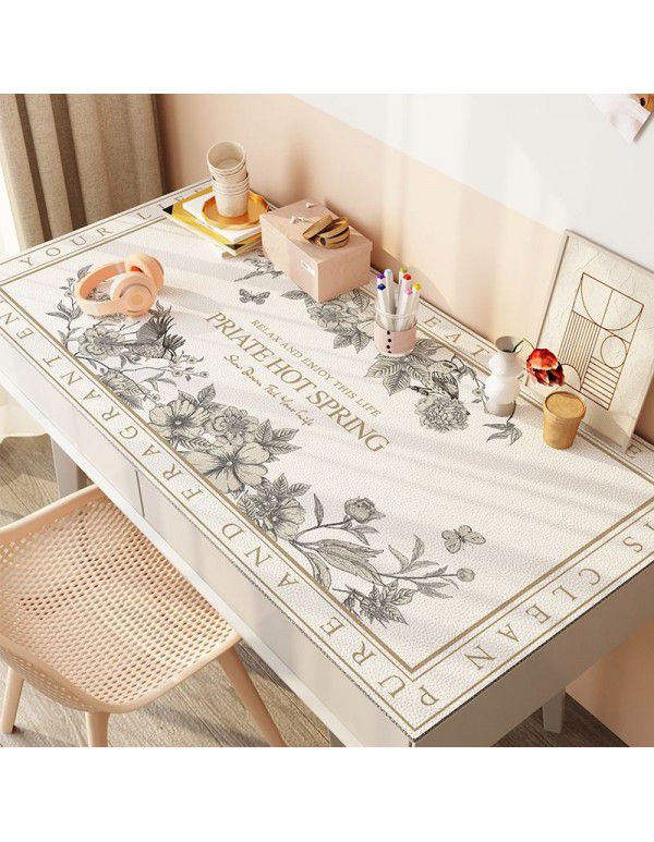 Desk silicone leather desk mat waterproof oil proof tea table table cloth dormitory students children learning computer desk mat