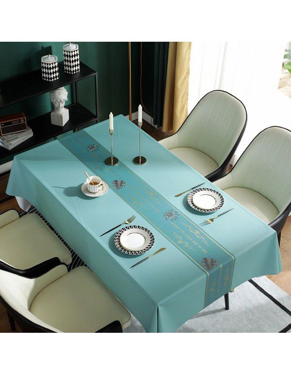 Tablecloth waterproof, oil proof and wash free cloth art desk Nordic rectangular table cloth PVC tea table mat table cloth 