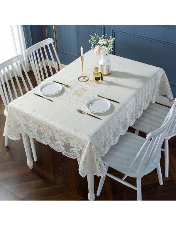 Plastic tablecloth waterproof, antifouling, oil proof, wash free tablecloth PVC table mat European rectangular tea table net red tablecloth