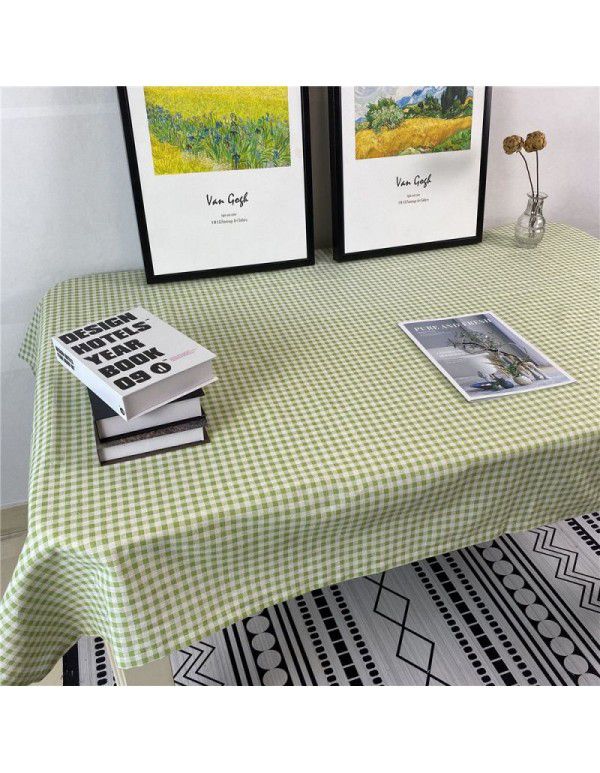 Korean retro blue floral tablecloth ins style rose picnicking cloth background cloth cotton linen tea table cloth