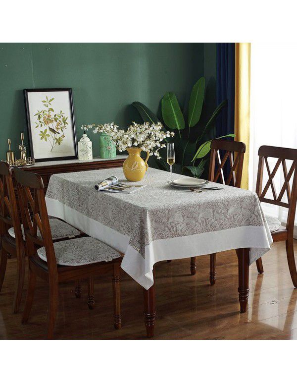 Cross border American retro pastoral tablecloth pad cotton linen restaurant tablecloth rectangular household tea table tablecloth wholesale