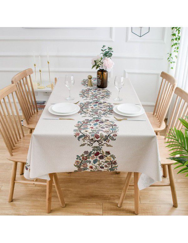 European ins imitation cotton linen PVC waterproof oil proof Nordic tablecloth No wash plastic tablecloth Hotel tablecloth